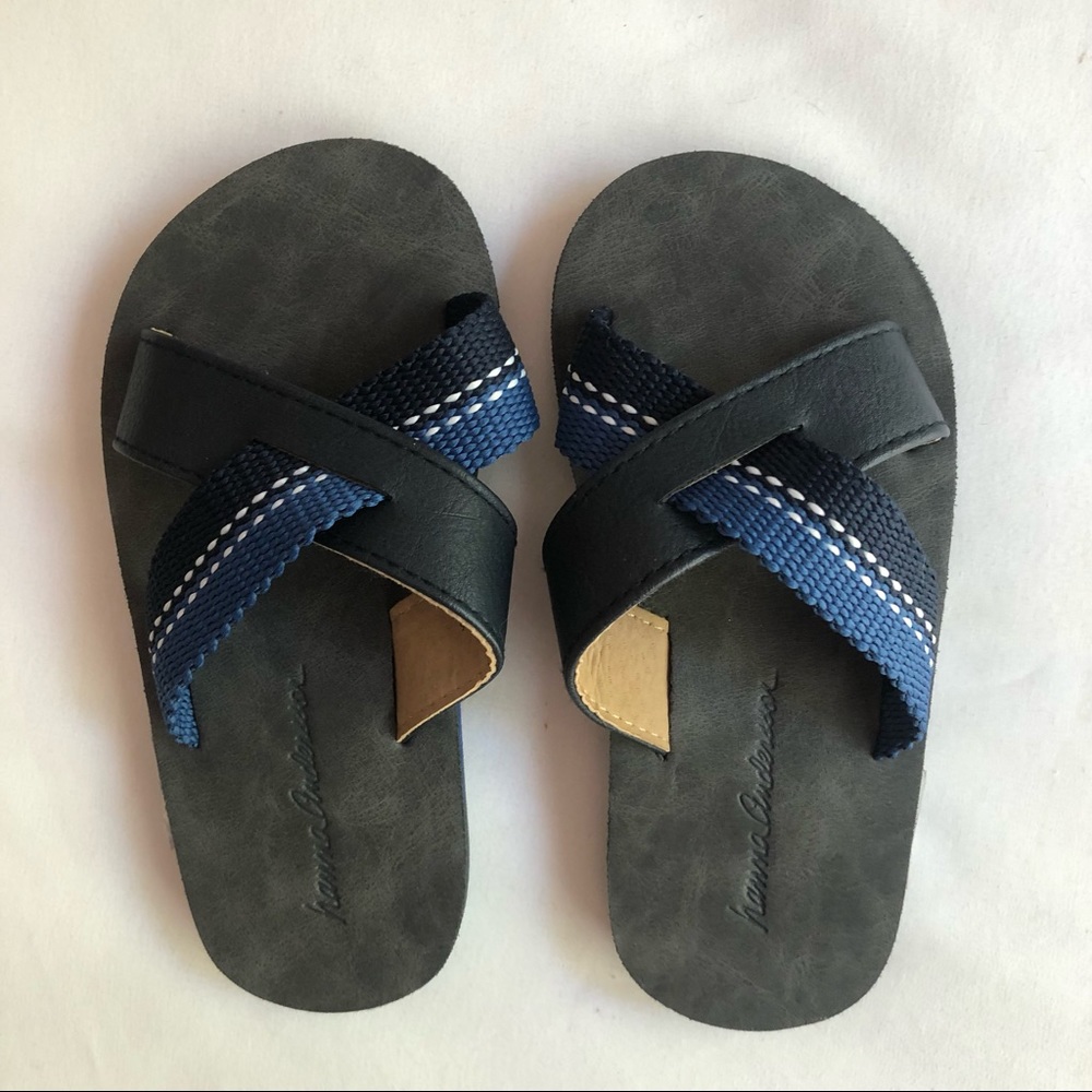 Hanna Andersson Boys Criss Cross Slide Sandals | Toddler 9/10 | NWOT